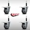 Service Caster 3.5'' SS Thermoplastic Rubber Swivel 3/4'' Expanding Stem Caster Set Total Lock Brake, 4PK SCC-SSEXTTL20S3514-TPRB-34-4 - alternate 4